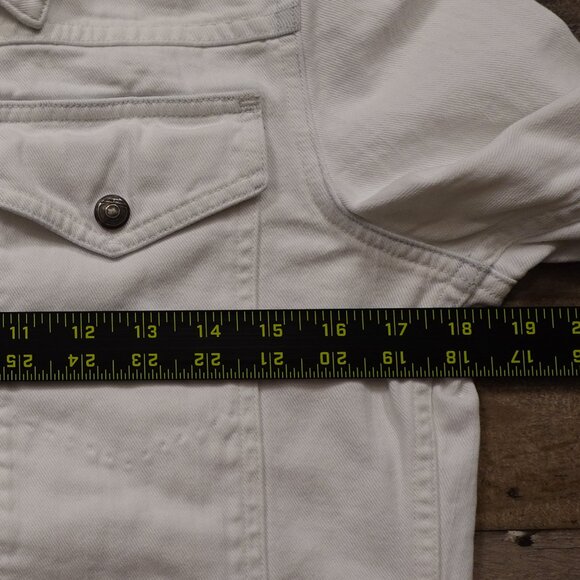 Citizens of Humanity jean jacket women's medium white denim elbow pads - Picture 7 of 10